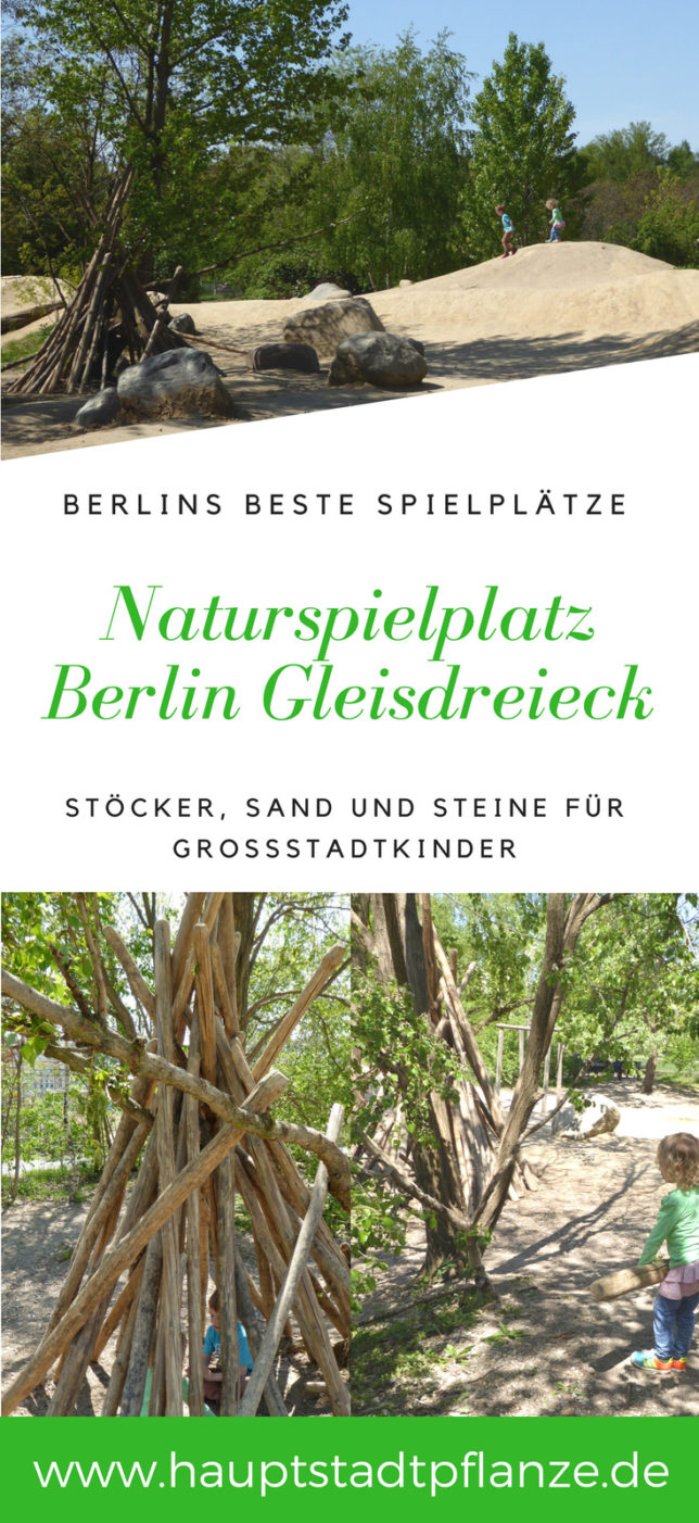 Spielplatz mit Sand, Holz und Stein | Naturefahrungsraum im Park am Gleisdreieck Berlin